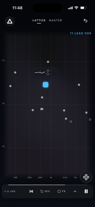 The Lattice: every stem placed by tone and level.